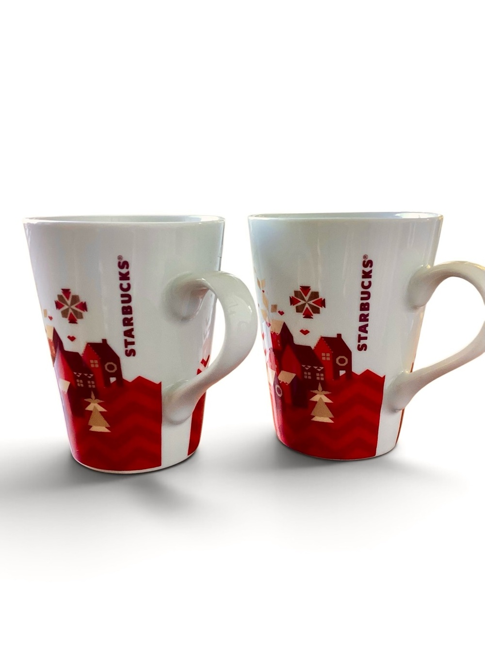 Set of 2 Starbucks Holiday Ceramic Mugs